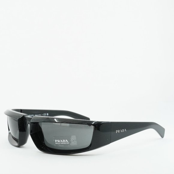 💯 NEW PRADA RUNWAY PR25YS 1AB5S0 BKACK DARK GREY SUNGLASSES - Picture 2 of 11